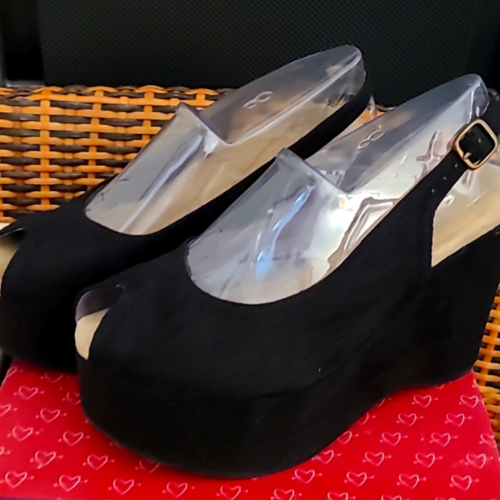 Qupid Black Suede Platforms